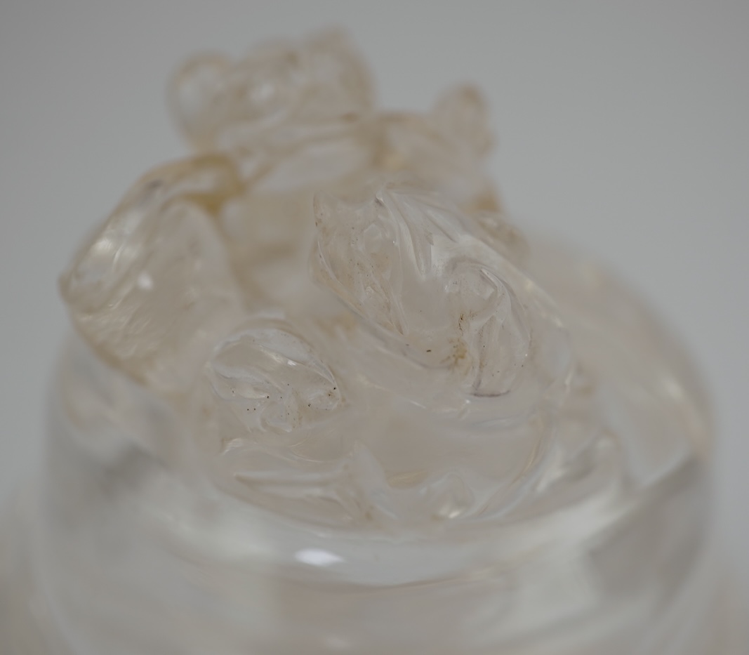 A Chinese rock crystal tripod censer and cover, ding, early 20th century